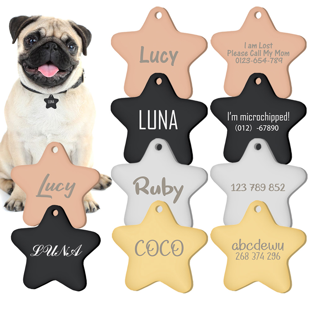 Phone Accessories And Names - Personalized Name Star Pendant Anti-lost Pet