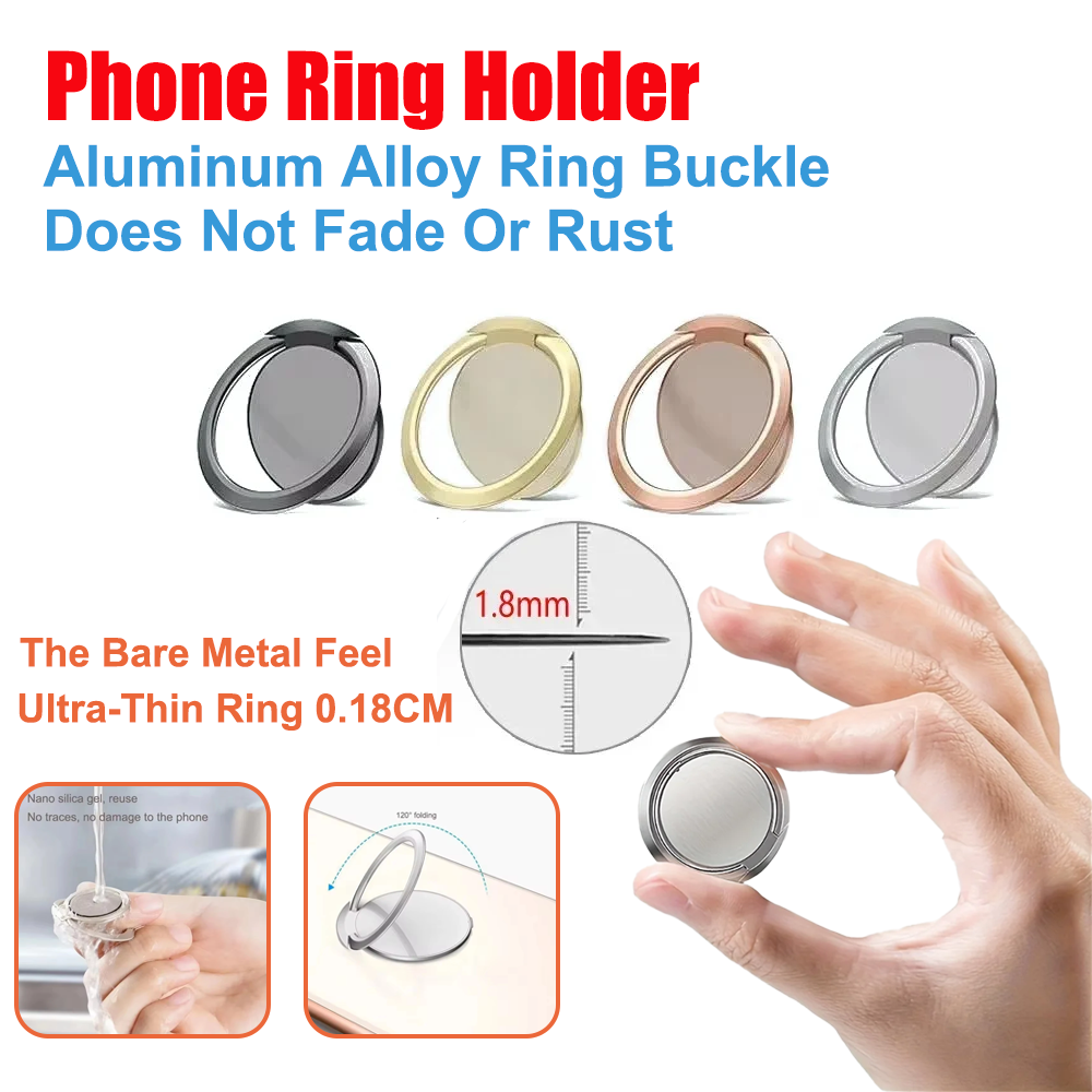 Car Mount Phone - Ultra Thin Metal Ring Holder Stand