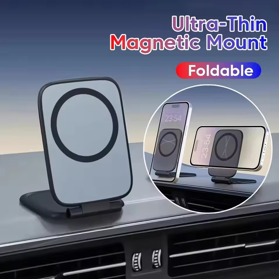Car Mount Phone - Ultra-thin Magnetic Phone Holder Foldable Portable