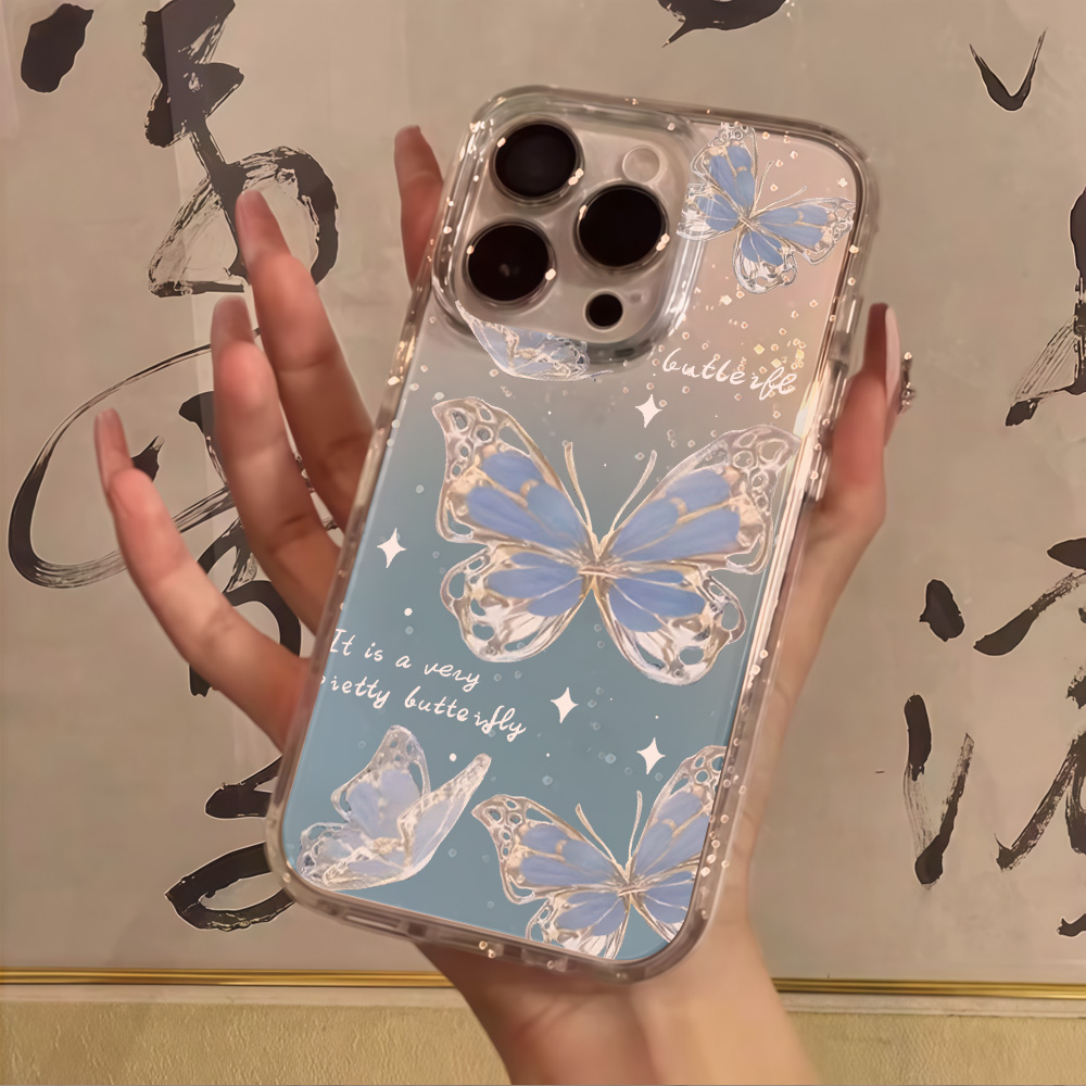 Luxury Blue Butterfly Clear Gl - огляд і ціна Phone Accessories Iphone