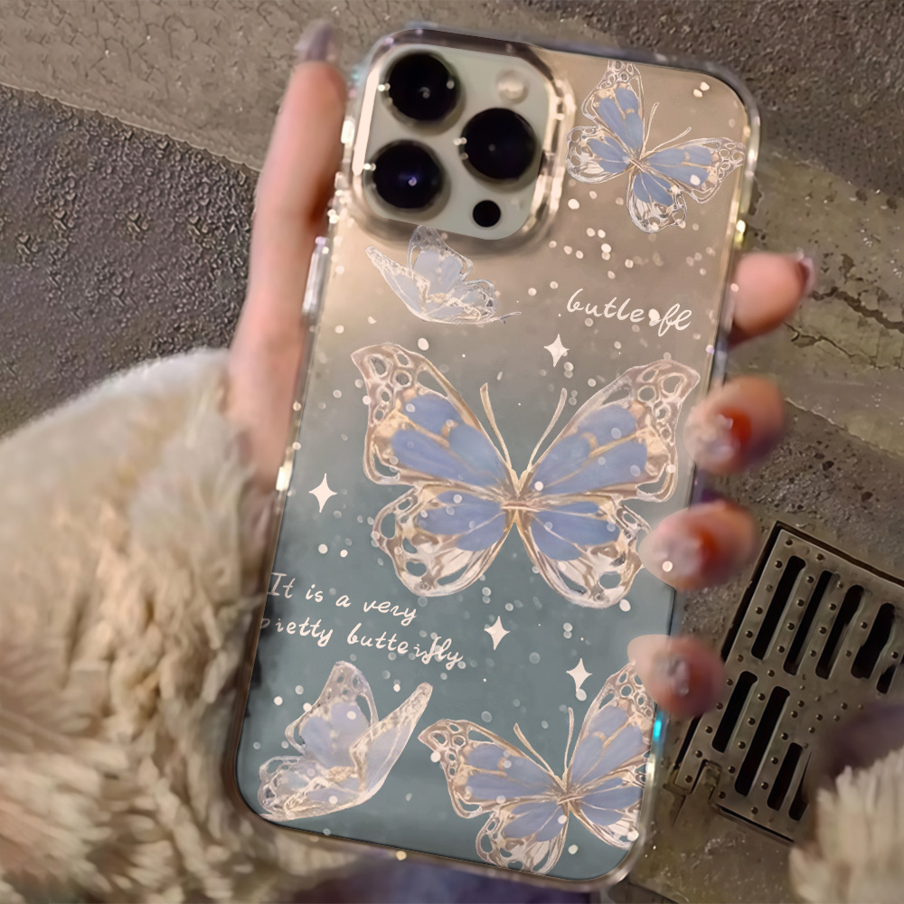 Luxury Blue Butterfly Clear Gl - огляд і ціна Phone Accessories Iphone