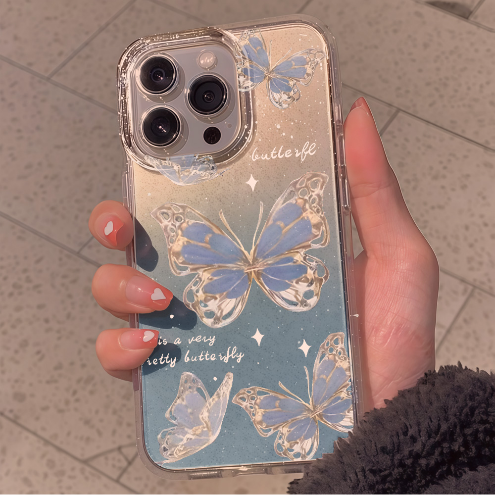 Luxury Blue Butterfly Clear Gl - огляд і ціна Phone Accessories Iphone